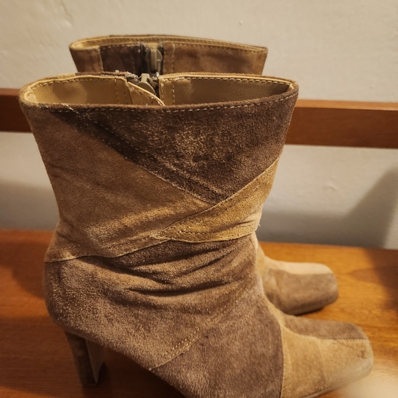 Suede "patches" ankle boots size 7 - Picture 3 of 4